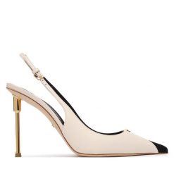 Szpilki Elisabetta Franchi. Białe szpilki damskie Elisabetta Franchi, bez wzorów, bez obcasa, bez zapięcia. Za 2,569.00 zł.