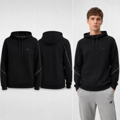 BLUZA MĘSKA 4F DRESOWA NIEROZPINANA Z KAPTUREM XL M2238 KOLOR CZARNY. Czarne bluzy męskie 4f, l, bez wzorów, z dresówki, z kapturem. Za 147.61 zł.