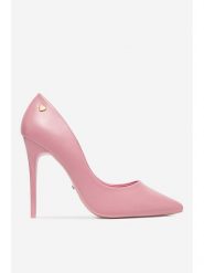 DeeZee Szpilki AB2-4503 Różowy. Czerwone szpilki damskie DeeZee, bez wzorów, ze skóry, bez obcasa, bez zapięcia. Za 139.99 zł.