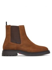 Tommy Hilfiger Sztyblety Corporate Casual Suede Chelsea FM0FM05952 Brązowy. Brązowe botki męskie Tommy Hilfiger, bez wzorów, ze skóry, casualowe, bez zapięcia. Za 649.99 zł.
