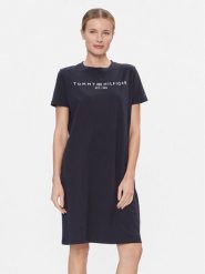 Tommy Hilfiger Sukienka codzienna Rlx Corp Logo Tshirt Drs Ss WW0WW41013 Granatowy Regular Fit. Niebieskie sukienki damskie Tommy Hilfiger, s, bez wzorów, z bawełny, bez kołnierzyka. Za 469.99 zł.
