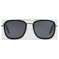 Mango Man - Okulary Square. Brązowe okulary przeciwsłoneczne męskie Mango Man, z materiału. Za 119.90 zł.