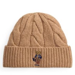 Czapka Polo Ralph Lauren. Brązowe czapki i kapelusze damskie Polo Ralph Lauren, na zimę, bez wzorów. Za 419.99 zł.