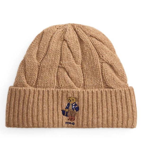 Czapka Polo Ralph Lauren. Brązowe czapki i kapelusze damskie Polo Ralph Lauren, na zimę, bez wzorów. Za 419.99 zł.