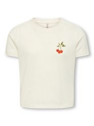 Kids ONLY T-Shirt Annbel 15354276 Biały Cropped Fit. Białe t-shirty i topy dla dziewczynek Kids Only, bez wzorów, z bawełny, bez ramiączek. Za 49.99 zł.