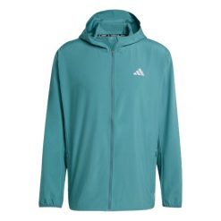 Kurtka adidas Run It. Zielone kurtki męskie Adidas, bez wzorów, sportowe, bez kaptura. W wyprzedaży za 245.00 zł.