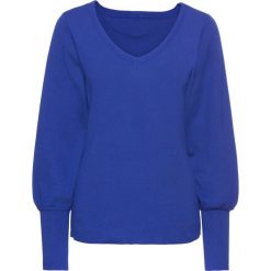 Sweter z balonowymi rękawami bonprix szafirowy. Swetry damskie bonprix. Za 89.99 zł.
