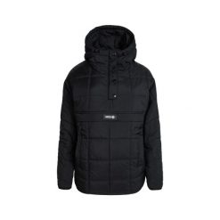 Damski płaszcz typu kangur z kapturem i kieszenią centralną DAPHNE. Czarne kurtki sportowe damskie IZAS, bez wzorów, z nylonu, sportowe, z kapturem. Za 443.43 zł.