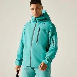 Męska kurtka narciarska Altitude Guard z 3 warstwami. Niebieskie kurtki sportowe męskie Dare 2b, l, bez wzorów, z materiału, narciarskie. Za 646.50 zł.