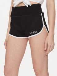 Guess Szorty sportowe E4GD04 KBP41 Czarny Relaxed Fit. Czarne szorty sportowe damskie Guess, xl, z aplikacjami, z bawełny, sportowe. Za 139.99 zł.