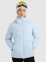 4F Kurtka narciarska membrana 10000 damska - niebieska S. Niebieskie kurtki damskie 4f, na zimę, s, bez wzorów, z materiału, bez kaptura. Za 799.99 zł.
