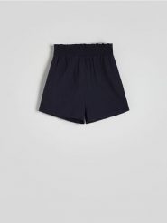 Muślinowe szorty - granatowy. Niebieskie szorty damskie Reserved, l, bez wzorów, z bawełny. W wyprzedaży za 59.99 zł.