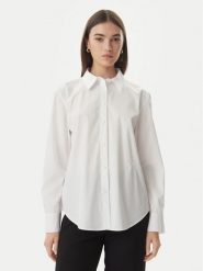 Calvin Klein Koszula LV044F136G Biały Regular Fit. Białe bluzki damskie Calvin Klein, l, bez wzorów, z bawełny, bez kołnierzyka, bez ramiączek. Za 449.99 zł.