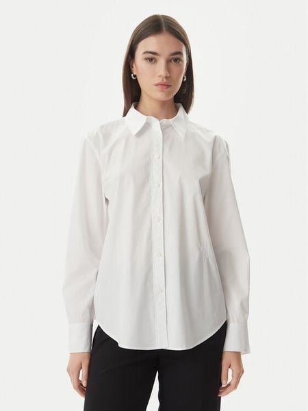 Calvin Klein Koszula LV044F136G Biały Regular Fit. Białe bluzki damskie Calvin Klein, l, bez wzorów, z bawełny, bez kołnierzyka, bez ramiączek. Za 449.99 zł.