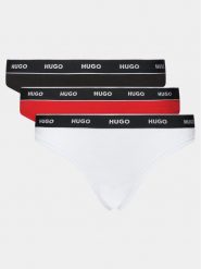 Hugo Komplet 3 par stringów Triplet Thong 50480150 Kolorowy. Stringi damskie Hugo, xl, bez wzorów, z bawełny. Za 119.99 zł.