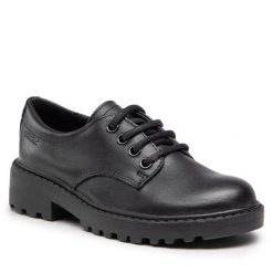Półbuty Geox. Czarne półbuty chłopięce Geox, bez wzorów, bez zapięcia. Za 189.99 zł.