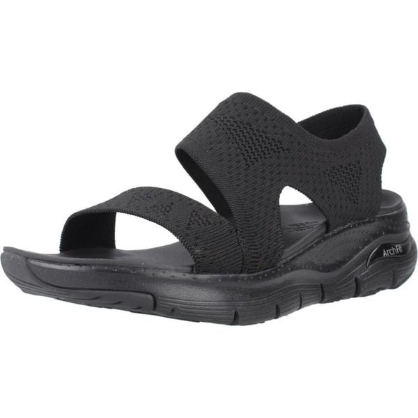 Sandały SKECHERS ARCH FIT Czarny. Czarne sandały damskie Skechers, bez wzorów, z tkaniny, bez obcasa, bez zapięcia. Za 323.99 zł.
