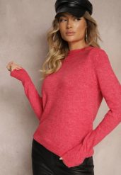 Różowy Klasyczny Sweter Porttina. Czerwone swetry damskie Renee, m, bez wzorów, z jeansu, casualowe, bez kołnierzyka, bez ramiączek, długie, bez kaptura. Za 84.99 zł.