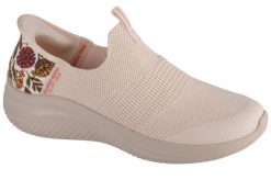 Buty sportowe Sneakersy damskie, Slip-Ins Ultra Flex 3.0 New Wings. Białe obuwie sportowe damskie Skechers, bez wzorów, z materiału, trekkingowe. Za 369.99 zł.