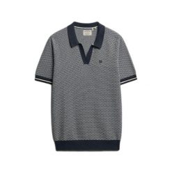 Polo Superdry Johnny. Niebieskie koszulki polo męskie Superdry., m, bez wzorów, klasyczne, bez ramiączek. Za 284.00 zł.