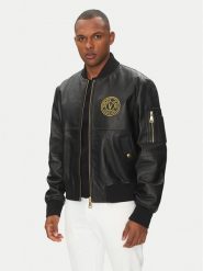 Versace Jeans Couture Kurtka skórzana 78GAVP06 Czarny Regular Fit. Czarne kurtki męskie Versace Jeans Couture, m, bez wzorów, z jeansu, bez kaptura. Za 2,689.00 zł.