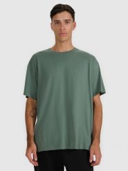 4F T-shirt oversize z nadrukiem męski - oliwkowy/khaki XL. Brązowe t-shirty męskie 4f, m, bez wzorów, z bawełny, bez kołnierzyka. W wyprzedaży za 59.99 zł.