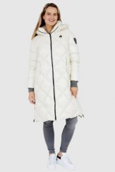 BLAUER Puchowy płaszcz damski Kay w kolorze ecru. Białe płaszcze damskie Blauer USA, s, bez wzorów, z nylonu, bez kaptura. W wyprzedaży za 1,149.99 zł.
