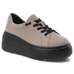 Beżowe Sneakersy Cambell Stylowe Obuwie Damskie Na Platformie. Brązowe obuwie sportowe damskie Cambell, bez wzorów, z jeansu. Za 212.99 zł.