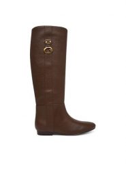 Guess Kozaki FLFANA ELE11 Brązowy. Brązowe kozaki damskie Guess, ze skóry, bez obcasa, na płaskiej podeszwie. Za 764.99 zł.