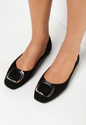 Czarne Balerinki z Kwadratowym Noskiem Nema. Czarne baleriny damskie Born2be, bez wzorów, z jeansu, klasyczne, bez obcasa. Za 39.99 zł.