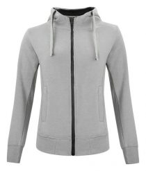 Clique Classic Hoody Full Zip Women - Bluza z kapturem z suwakiem szara melanż. Szare bluzy damskie CLIQUE, l, bez wzorów, z bawełny, z kapturem. Za 330.15 zł.