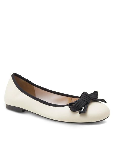 Gino Rossi Baleriny COZY-HS001-1-2 Écru. Białe baleriny damskie Gino Rossi, bez wzorów, ze skóry, bez obcasa. Za 199.99 zł.