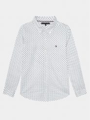 Tommy Hilfiger Koszula Mini Monogram Print Shirt L/S KB0KB08735 Biały Regular Fit. Białe koszule dla chłopców Tommy Hilfiger, bez wzorów, z bawełny, bez kołnierzyka, bez ramiączek. Za 249.99 zł.