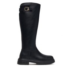 Kozaki Patrizia Pepe. Czarne buty zimowe dziewczęce Patrizia Pepe, bez wzorów, bez zapięcia. Za 824.99 zł.