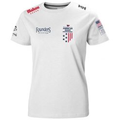 Koszulka damska Helly Hansen AM. Białe koszulki sportowe damskie Helly Hansen, bez wzorów, bez kołnierzyka, bez ramiączek. Za 235.00 zł.