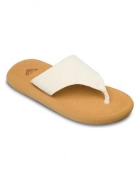 Sandały klapki japonki damskie SAMOLO. Brązowe klapki damskie Roxy, bez wzorów, z materiału, bez obcasa, bez zapięcia. Za 149.99 zł.