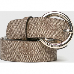 Guess Jeans - Pasek. Szare paski damskie Guess Jeans, z aplikacjami, z jeansu. Za 189.90 zł.