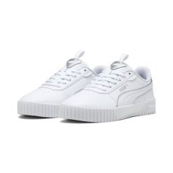 Damskie sneakersy Carina 2.0 Pop Up Metallics PUMA. Białe obuwie sportowe damskie Puma, bez wzorów, ze skóry, trekkingowe. W wyprzedaży za 239.00 zł.