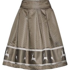 Spódnica satynowa w rustykalnym stylu bonprix jasnooliwkowo-srebrny. Spódnice damskie marki bonprix. Za 89.99 zł.