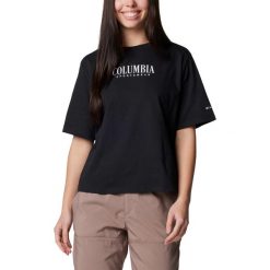 Koszulka turystyczna damska Columbia North Cascades. Czarne t-shirty damskie Columbia, l, bez wzorów, bez kołnierzyka. Za 112.99 zł.