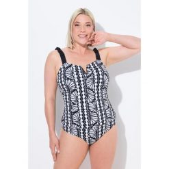 Damski Strój kąpielowy elastyczne ramiączka miękkie miseczki z recyklingu. Czarne kostiumy jednoczęściowe damskie Ulla Popken, plus size, bez wzorów, z elastanu, sportowe, plus size, do pływania. Za 294.99 zł.