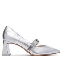 Czółenka Tamaris. Szare czółenka damskie Tamaris, bez wzorów, bez obcasa, bez zapięcia. Za 409.99 zł.