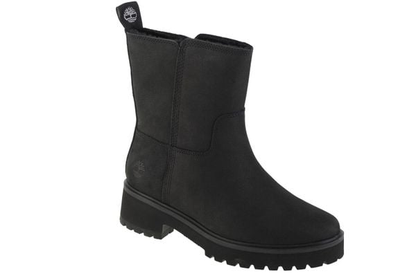 Buty zimowe damskie, Carnaby Cool Wrmpullon WR. Czarne obuwie sportowe damskie Timberland, bez wzorów, z materiału. Za 599.99 zł.