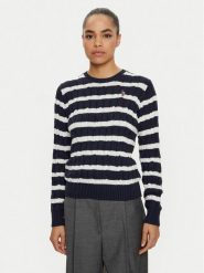 U.S. Polo Assn. Sweter WUP0726 Granatowy Regular Fit. Niebieskie swetry damskie U.S. Polo Assn., s, bez wzorów, z bawełny, bez kołnierzyka, bez ramiączek, bez kaptura. Za 219.99 zł.