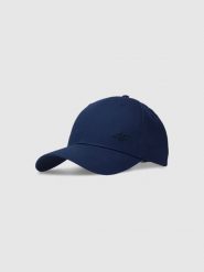 4F Czapka z daszkiem strapback uniseks - granatowa XS/S. Niebieskie czapki i kapelusze damskie 4f, na lato, bez wzorów, z bawełny, sportowe. W wyprzedaży za 39.99 zł.