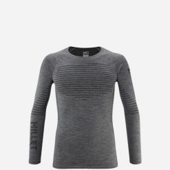 Koszulka termoaktywna męska merino MILLET Drynamic Warm Ls Tee M. Szare koszulki sportowe męskie Millet, na zimę, l, bez wzorów, z dzianiny, bez kołnierzyka, bez ramiączek, trekkingowe. Za 259.00 zł.