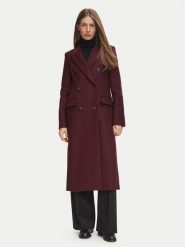 Tommy Hilfiger Płaszcz wełniany Classic WW0WW51525 Bordowy Regular Fit. Czerwone płaszcze damskie Tommy Hilfiger, na zimę, bez wzorów, z wełny, bez kaptura. Za 1,699.00 zł.