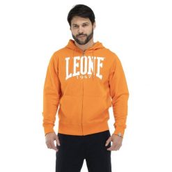 Bluza z bawełna z kaptur na co dzień na siłownię. Brązowe bluzy męskie LEONE 1947 APPAREL, z bawełny, bez zapięcia, na fitness i siłownię. W wyprzedaży za 181.87 zł.