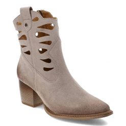 Beżowe Botki Maciejka Stylowe Kowbojki Damskie. Brązowe botki damskie Maciejka, na wiosnę, eleganckie, bez obcasa, na obcasie, bez zapięcia. Za 489.00 zł.
