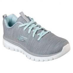 Buty do chodzenia damskie Skechers Graceful Twisted Fortune. Szare obuwie sportowe damskie Skechers, bez wzorów, z gumy, trekkingowe, Skechers Sport. Za 249.99 zł.